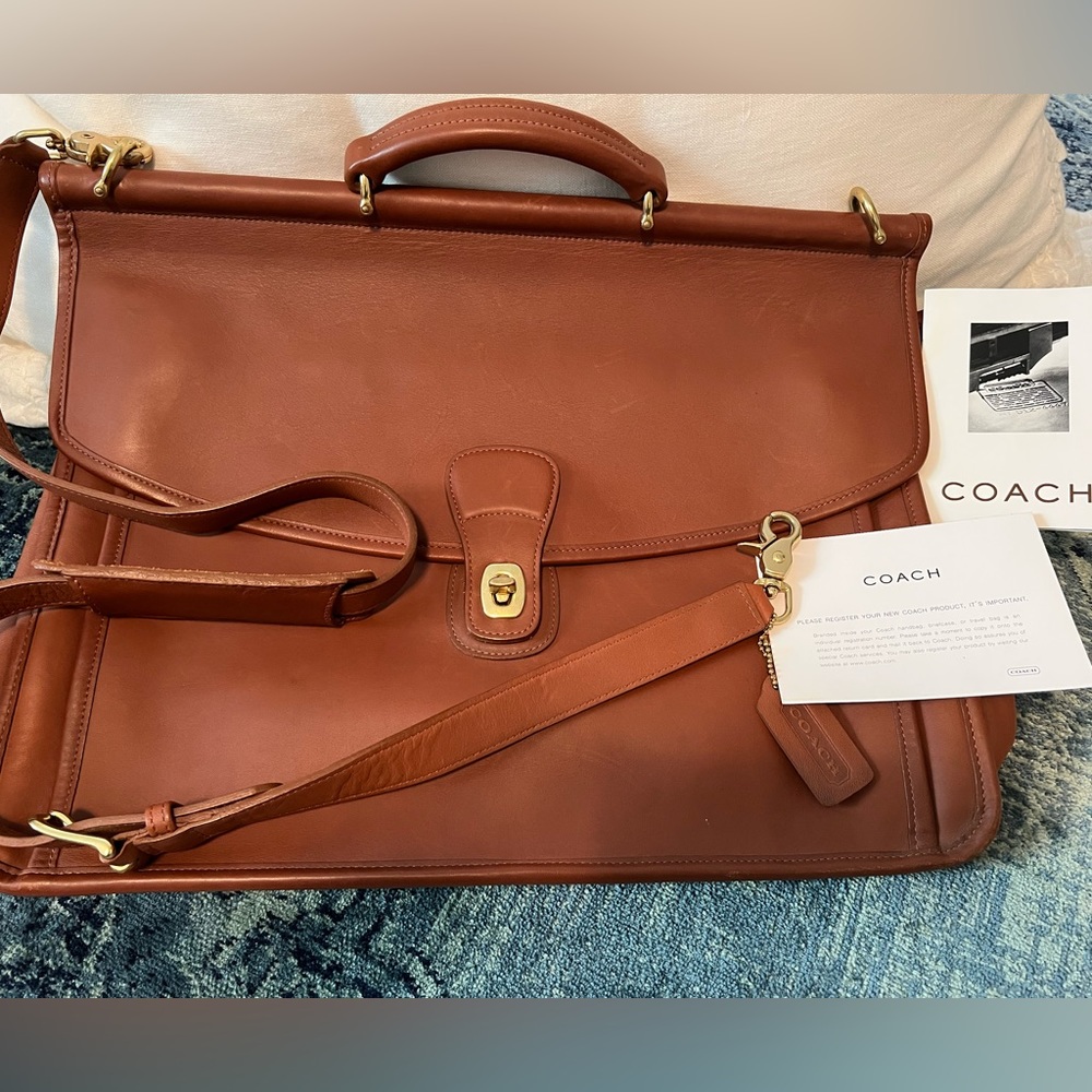 Coach Leather Briefcase with gold hardware